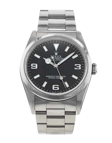 Rolex Explorer Black Quarter Arabic Dial Bracelet Strap